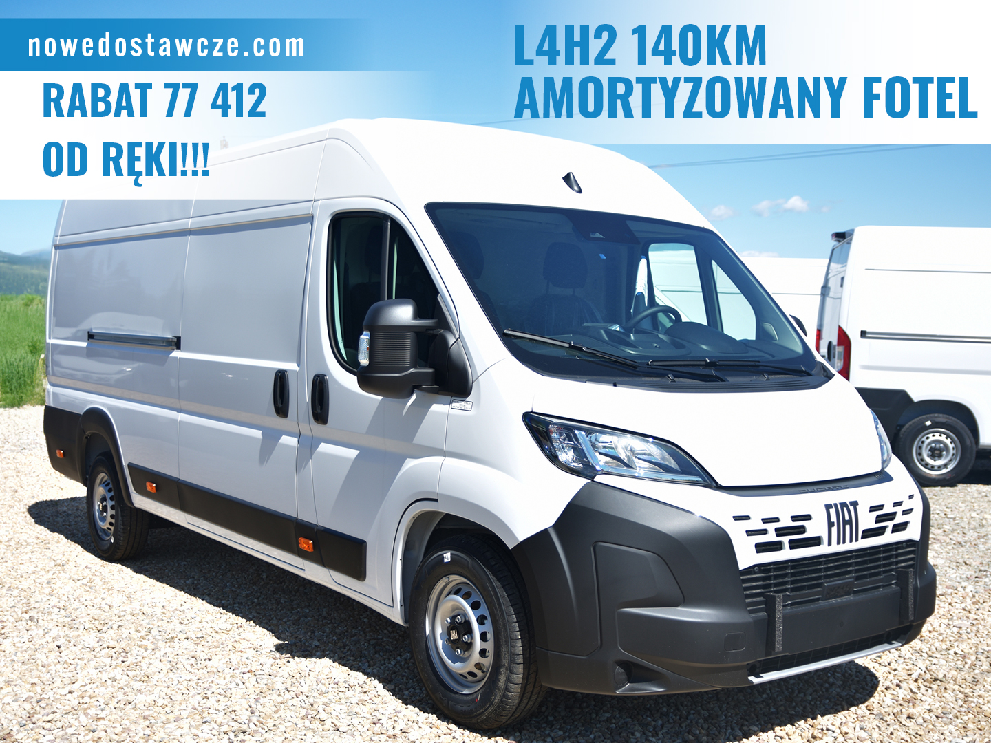 Fiat Ducato L4H2 140KM DMC 3.5t | Furgon | Radio 10 cali | Led | Drzwi 270